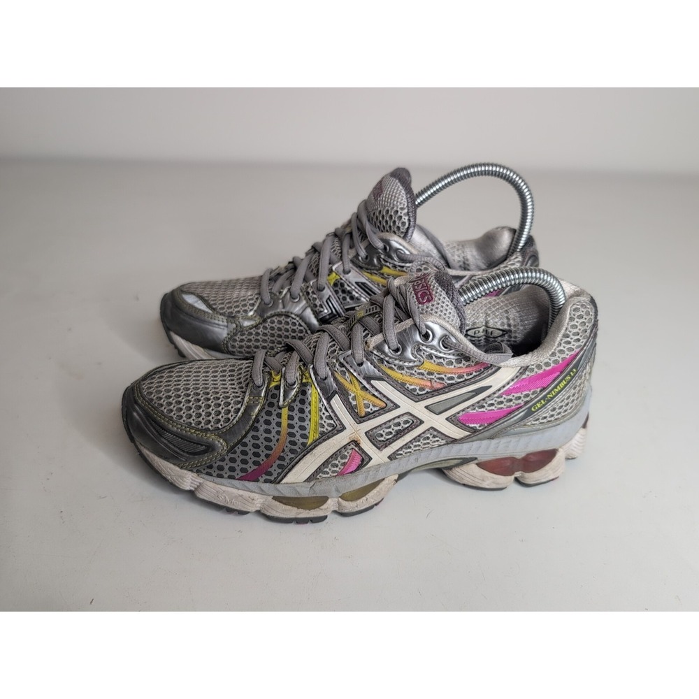 Asics Gel Nimbus 13 Women's Size US 8.5 Silver Running Shoes Sneakers T192N
